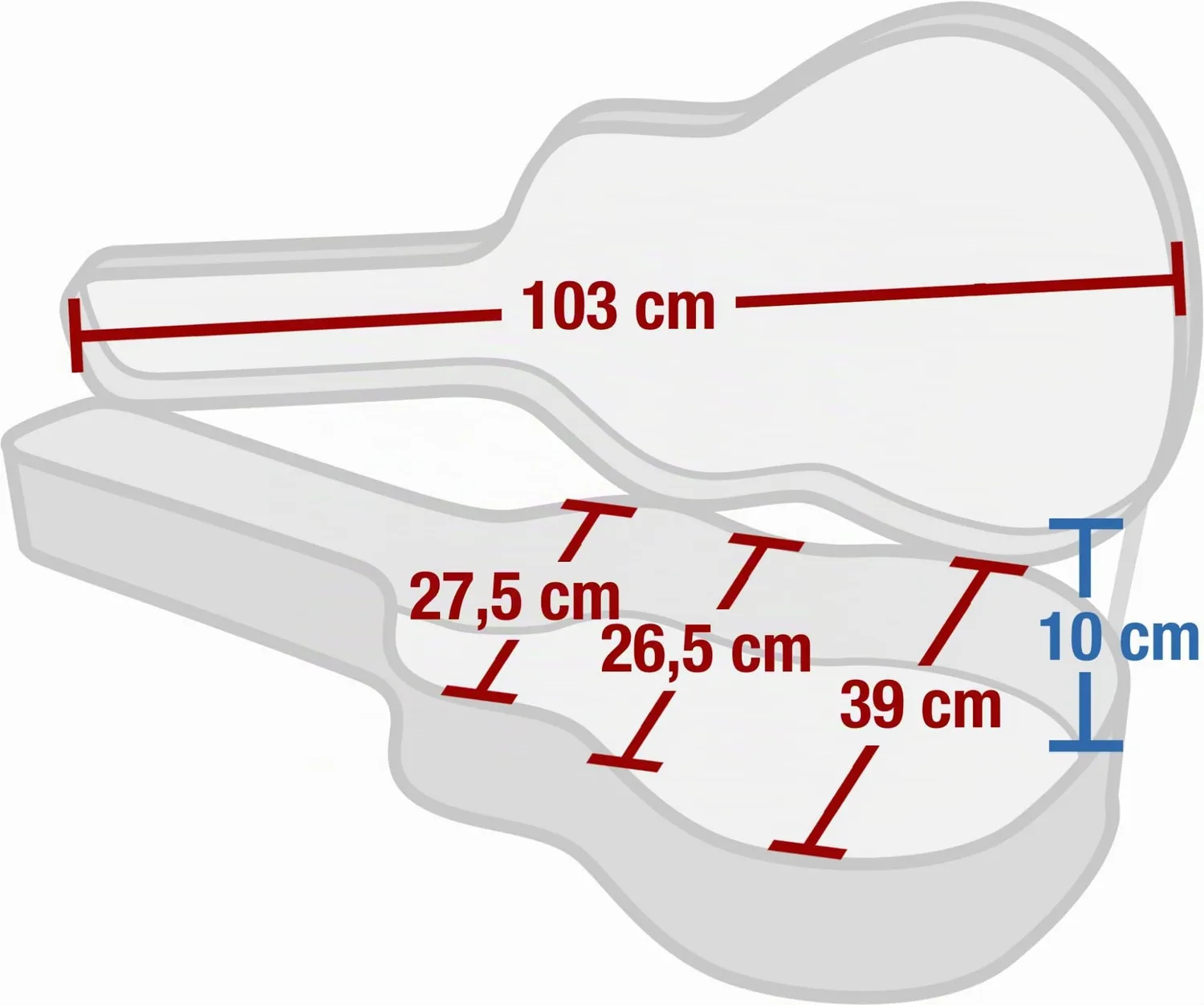 Rocktile ES-Style II Gitarrenkoffer Halbakustik Schwarz