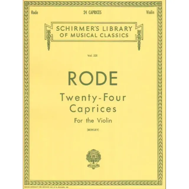 Schirmer Rode 24 Caprices Noten Violine solo