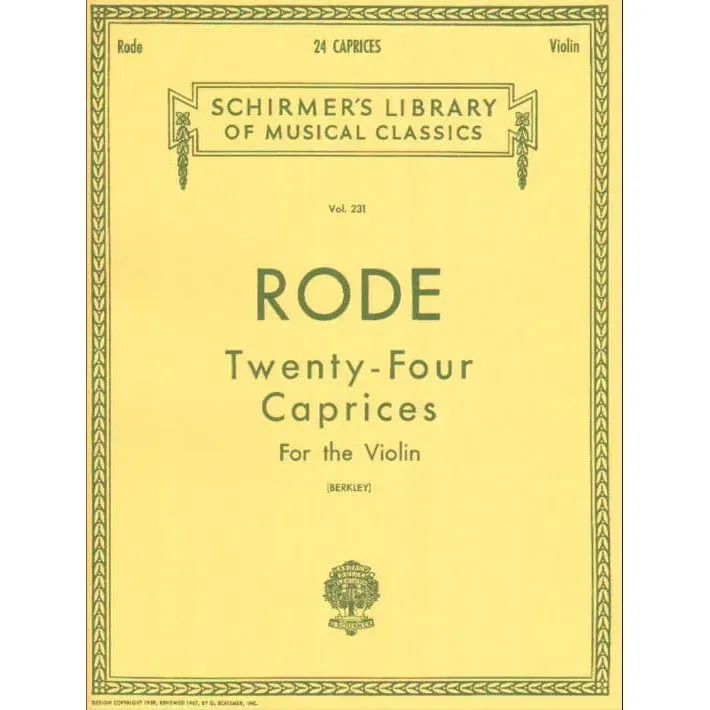 Schirmer Rode 24 Caprices Noten Violine solo