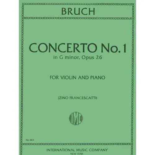 International Bruch Konzert Nr. 1 g-Moll op. 26 Violinenoten
