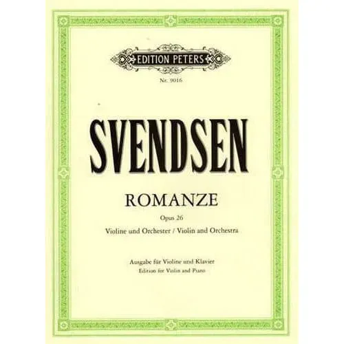 Shar Music Svendsen Romance Op 26 Noten Violine Klavier Lyrisch
