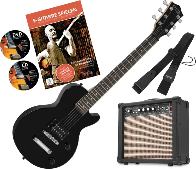 Rocktile L-50B Junior E-Gitarre 3/4 Set schwarz mit Amp