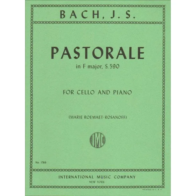 Shar Music Bach Pastorale F-Dur BWV 590 Noten Cello Klavier