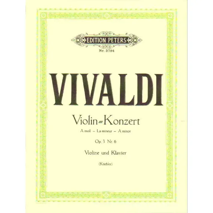 Shar Music Vivaldi Op 3 Nr 6 RV 356 Noten Violine A-Moll