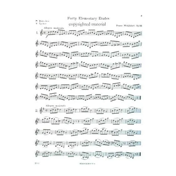 Schirmer Wohlfahrt 40 Etüden Op 54 Noten Violine 1. Lage