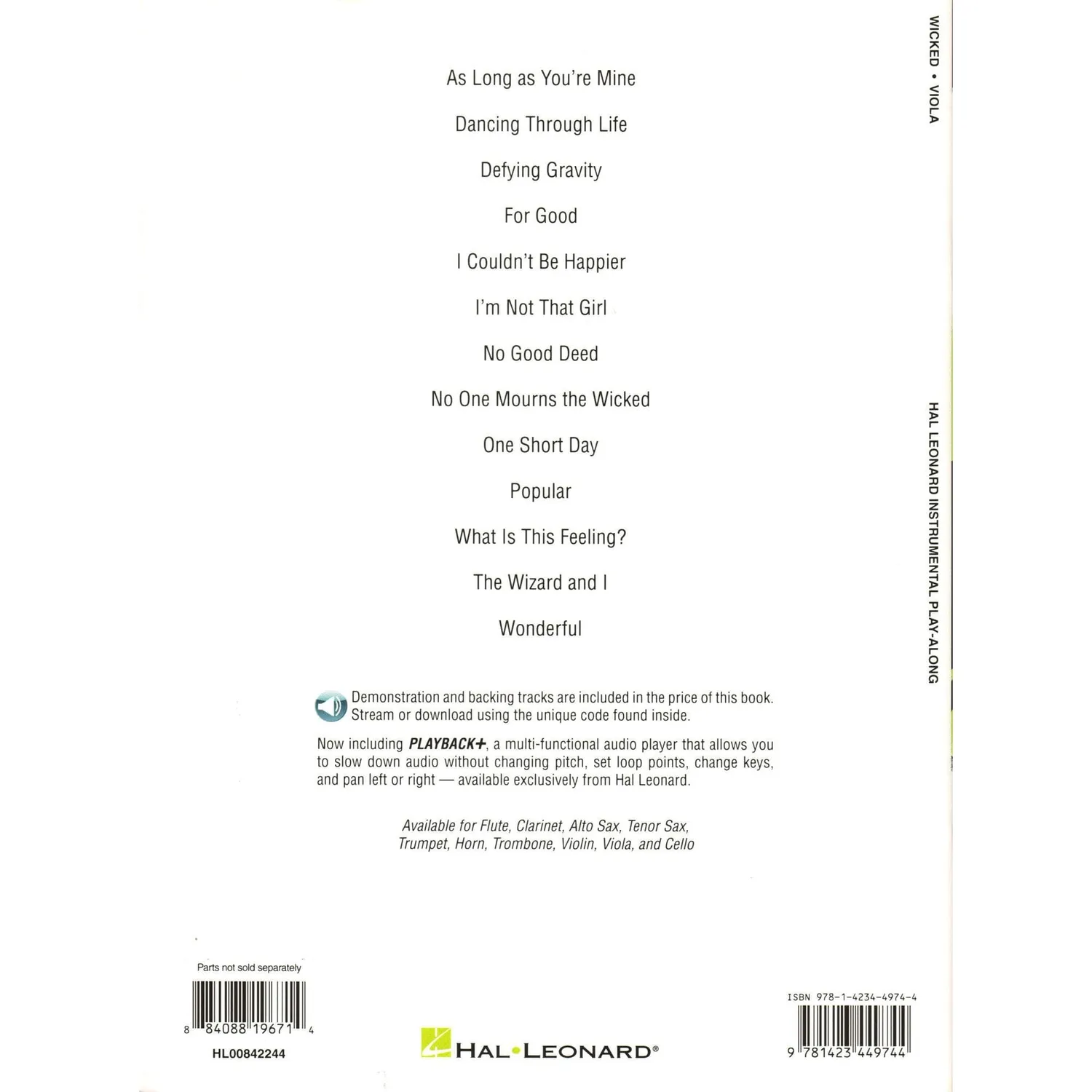 Hal Leonard Wicked Bratschennoten Viola 13 Songs Audio