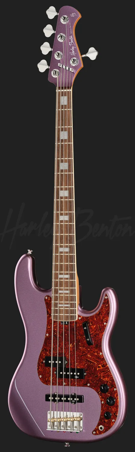Harley Benton MV-5PJ E-Bass Burgundy Mist 5-saitig