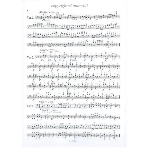 Sevcik 40 Variationen op. 3 Cellonoten Feuillard