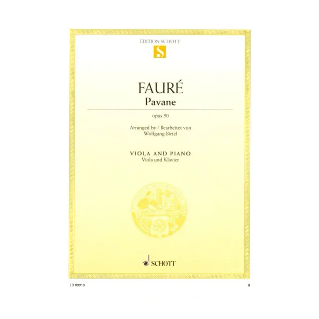 Fauré Pavane Op.50 Noten Viola Klavier Schott Birtel