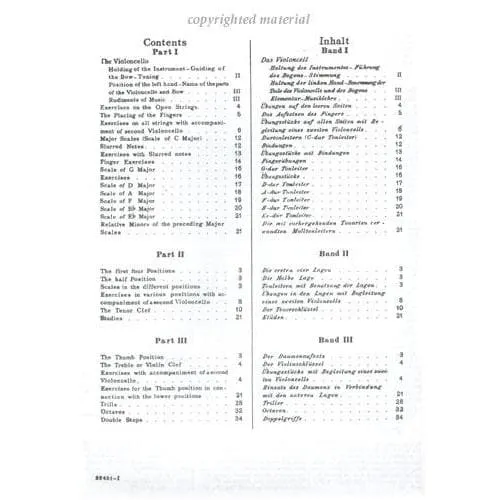 Schroeder Violoncello Method Vol. 1 Celloschule Fischer