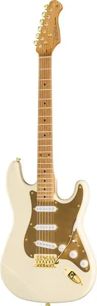 Harley Benton ST-62DLX E-Gitarre Olympic White Gold