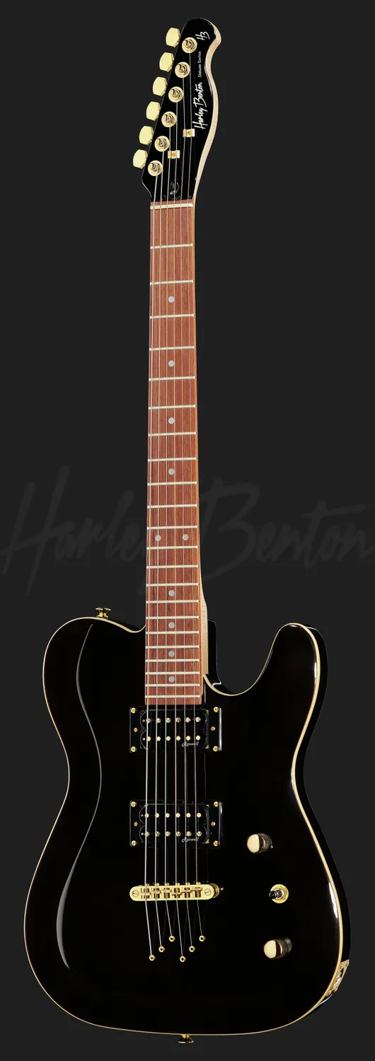 Harley Benton TE-40 TBK E-Gitarre Humbucker schwarz