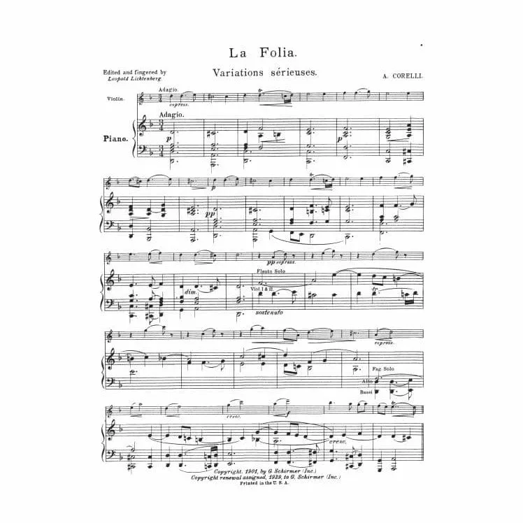 Shar Music Corelli Sonata Op 5 Nr 12 La Folia Noten Violine Klavier