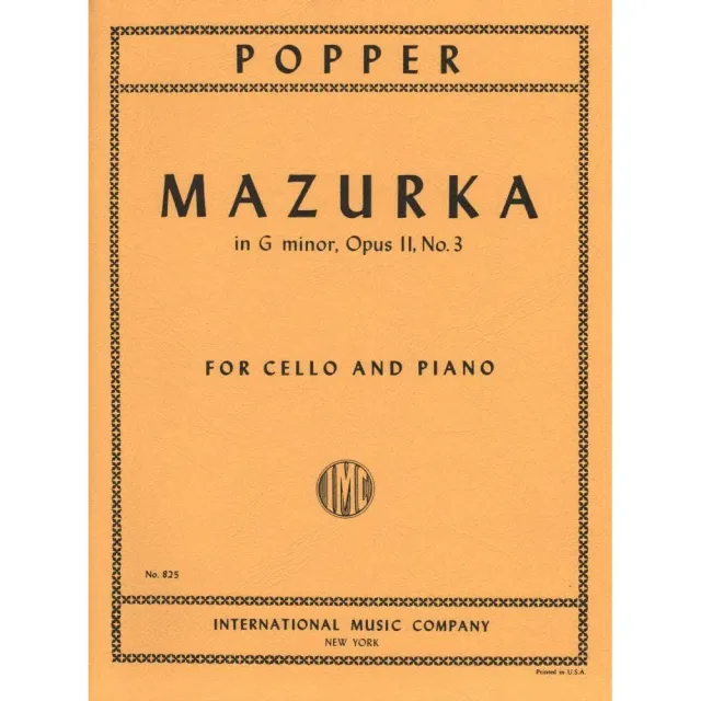 Shar Music Popper Mazurka g-Moll Op 11 Nr 3 Cello Klaviernoten