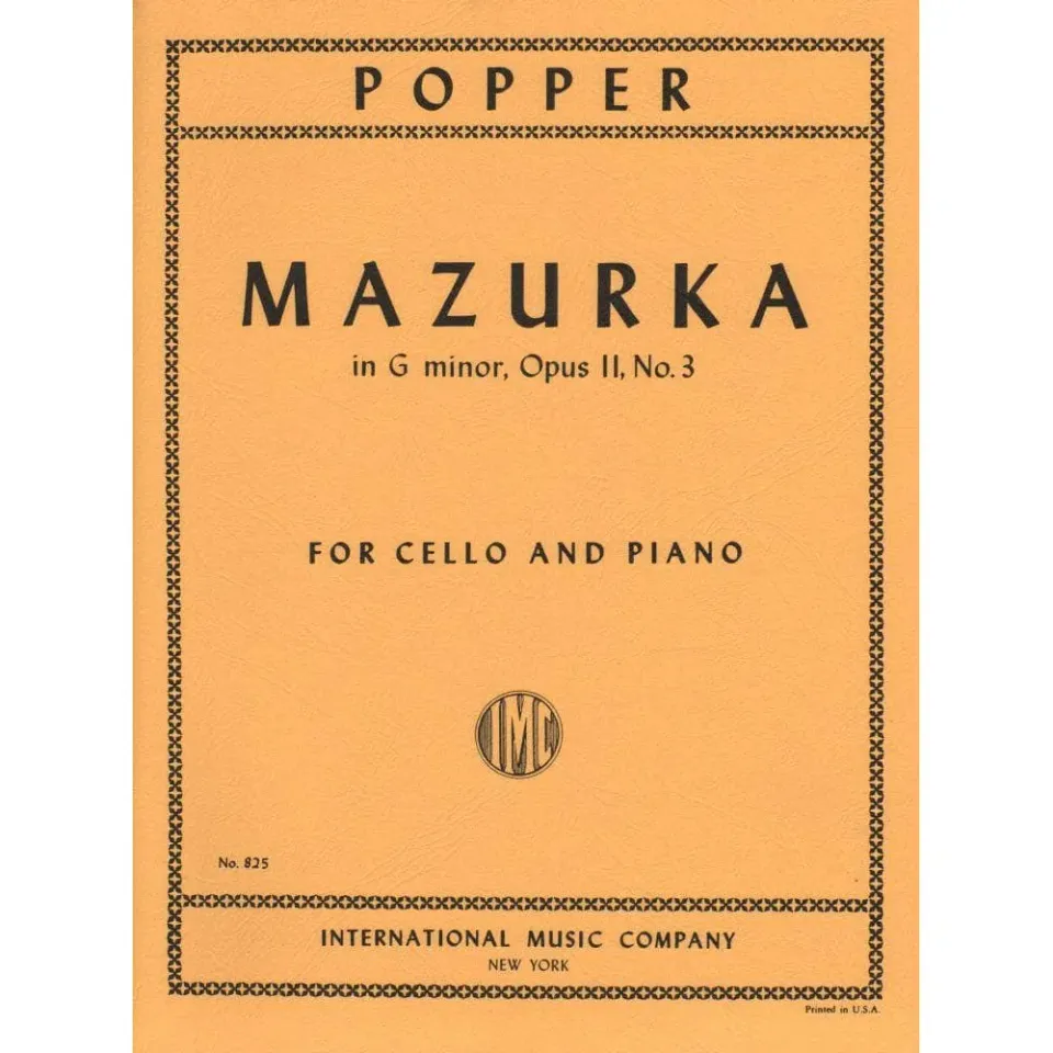 Shar Music Popper Mazurka g-Moll Op 11 Nr 3 Cello Klaviernoten
