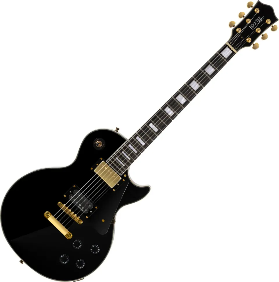 Rocktile Pro L-200BK Deluxe E-Gitarre Schwarz Humbucker
