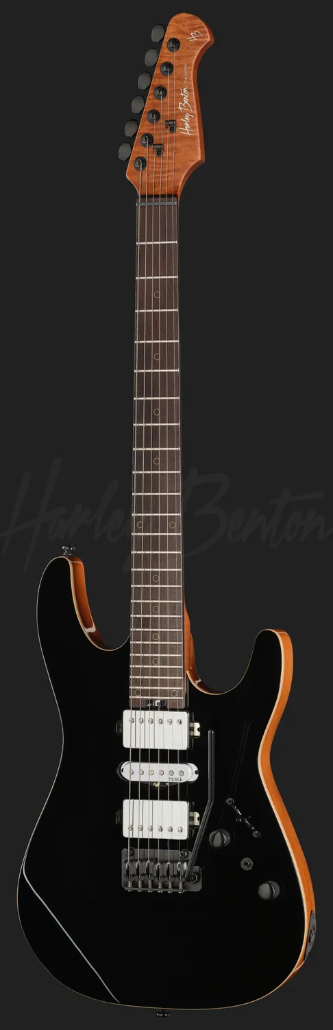 Harley Benton Fusion-IV HSH RW BM E-Gitarre Black Metallic HSH