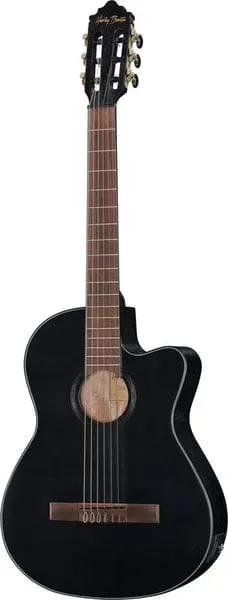 Harley Benton Santos CG-400CE Thinline Konzertgitarre schwarz