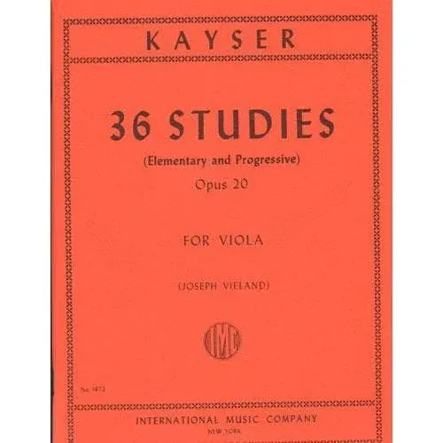 International Kayser 36 Etüden Op 20 Noten Viola