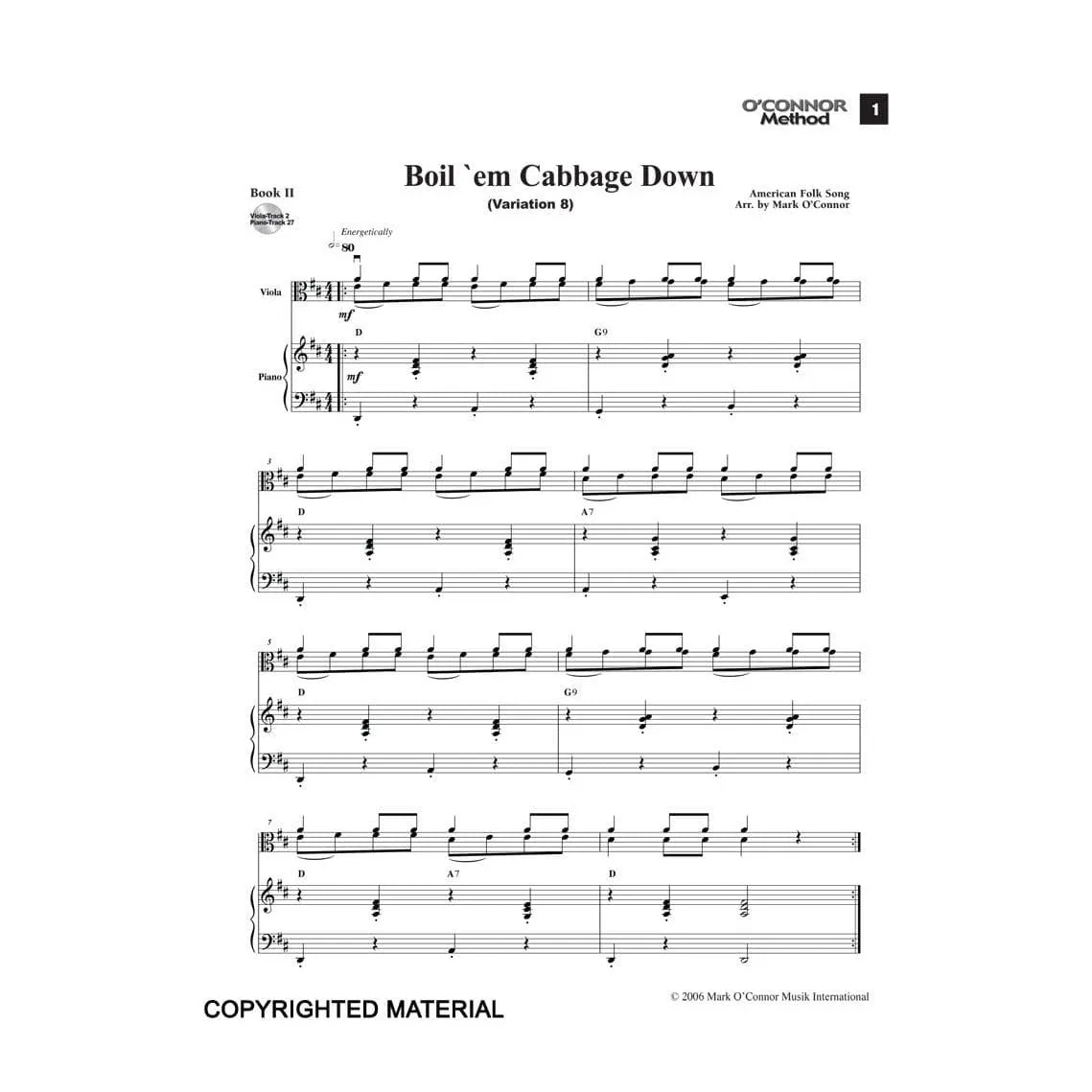 O’Connor Method Book II Viola Noten Klavierbegleitung