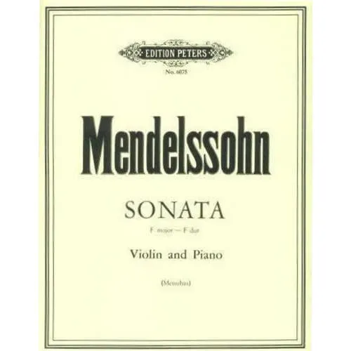 Shar Music Mendelssohn Sonate F-Dur Noten Violine Menuhin Edition