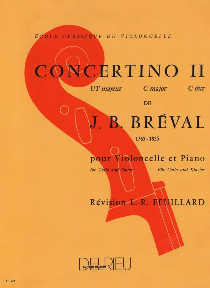 Delrieu Breval Concertino Nr.2 C-Dur Op.22 Noten Cello Klavier