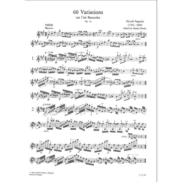 EMB Paganini 60 Barucaba Variationen Op.14 Violine solo
