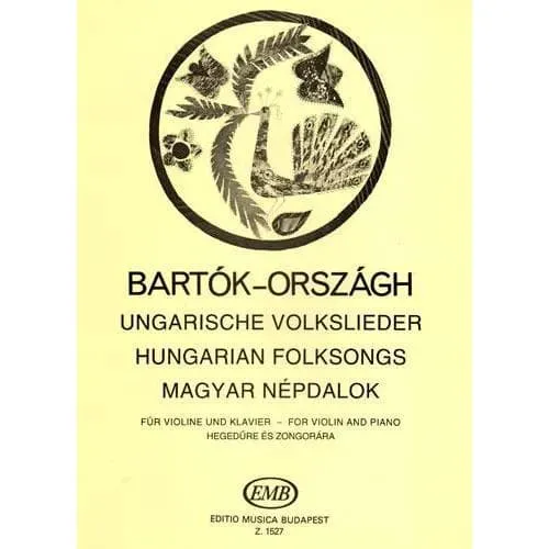 Bartók Hungarian Folk Songs Geigennoten Violine-Klavier 2 Sätze
