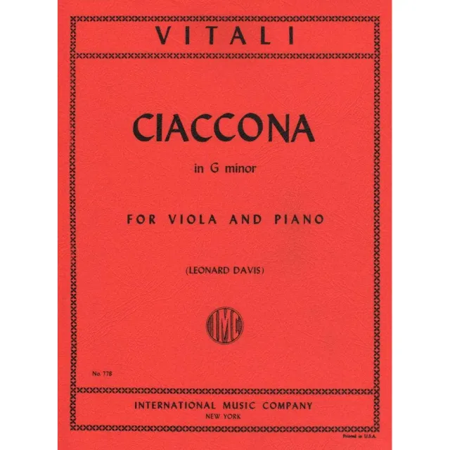 Shar Music Vitali Chaconne g-Moll Viola Klaviernoten
