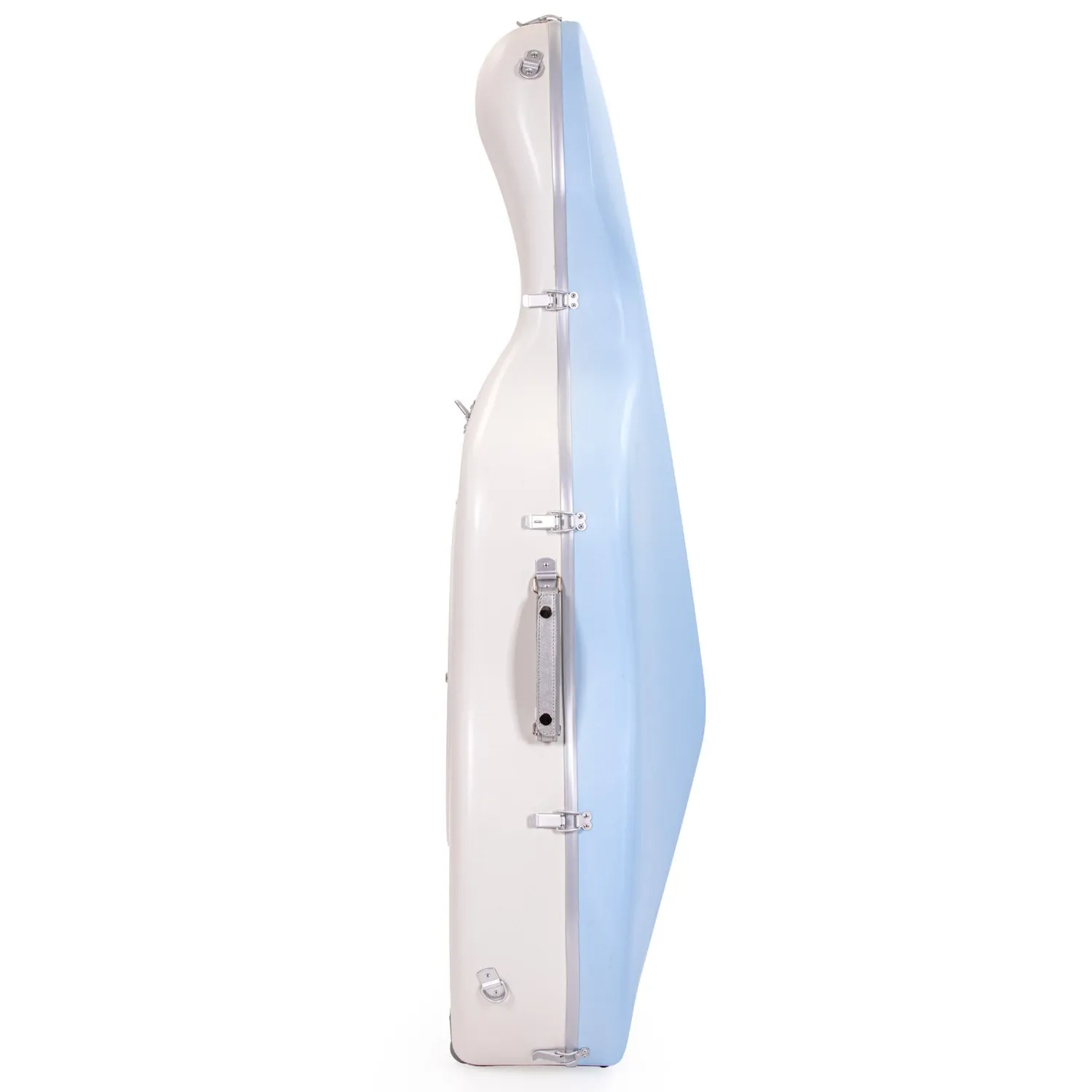 MV PC Lightweight Cellokoffer 4/4 Rollen Hellblau/Weiß