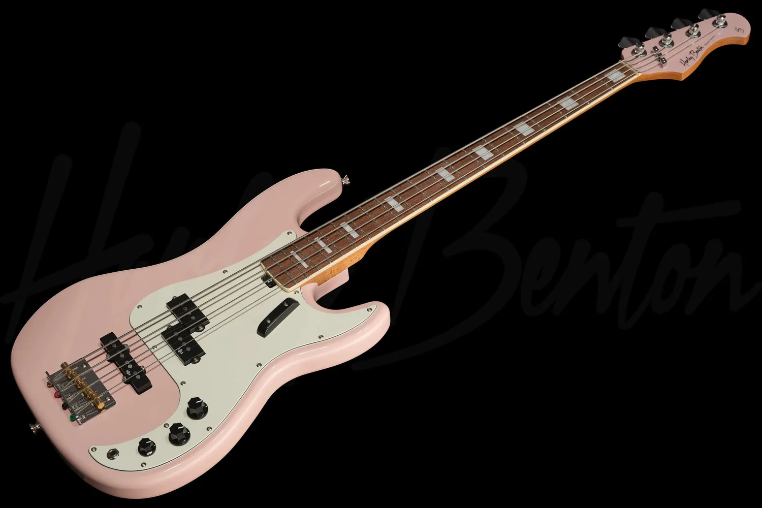 Harley Benton MV-4PJ E-Bass Shell Pink Ahorn-Hals