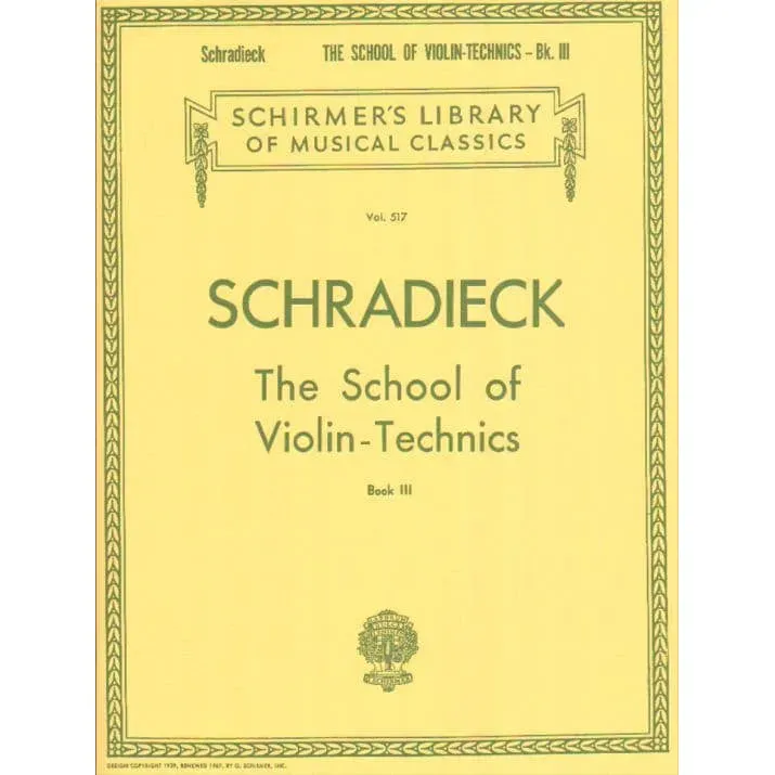 Schirmer Schradieck Violintechnik Buch 3 Noten Violine