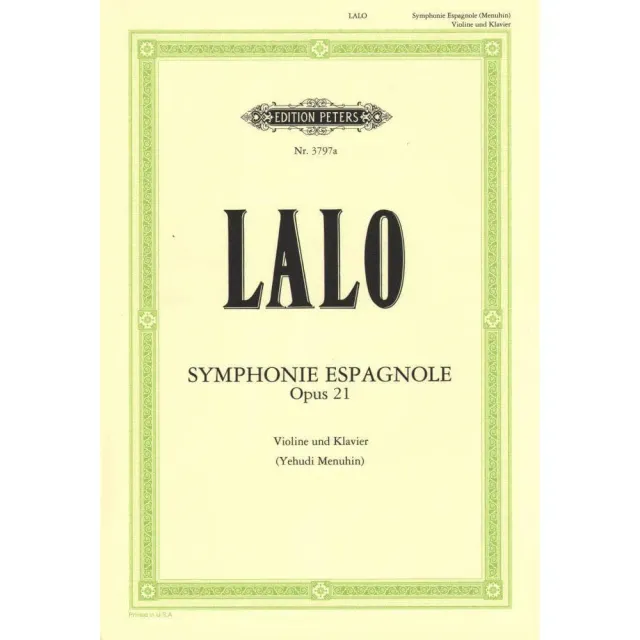 Lalo Symphonie Espagnole Op.21 Noten Violine Menuhin