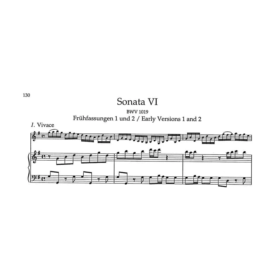 Bärenreiter Bach Sechs Sonaten BWV 1014-1019 Noten Violine Klavier Urtext