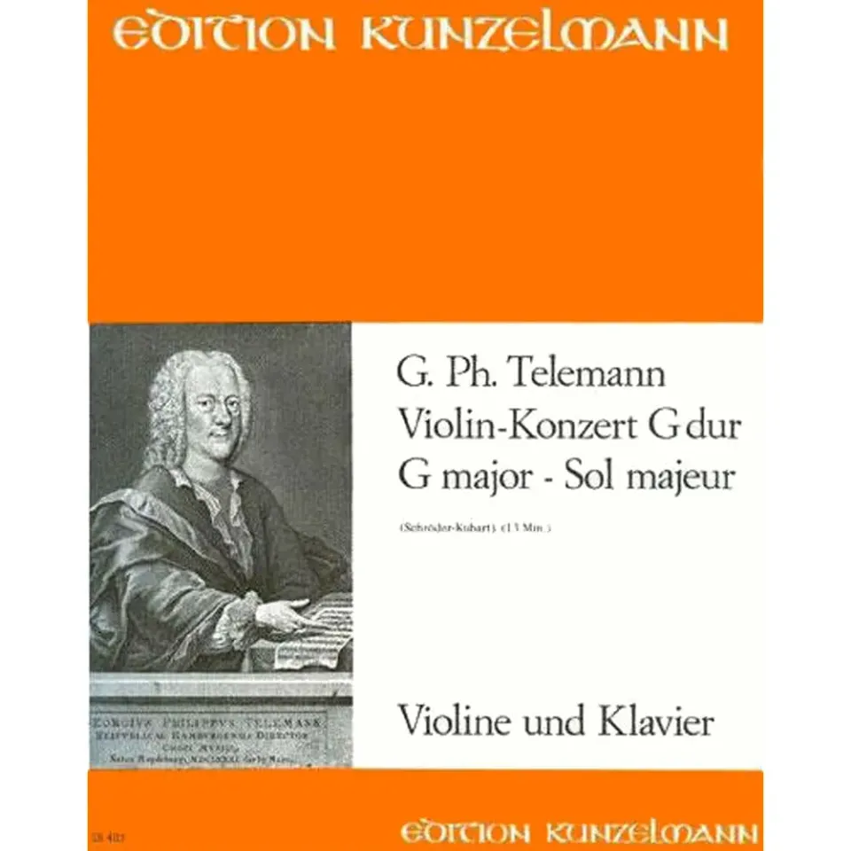 Kunzelmann Telemann Concerto G-Dur TWV 51:G8 Noten Violine Klavier