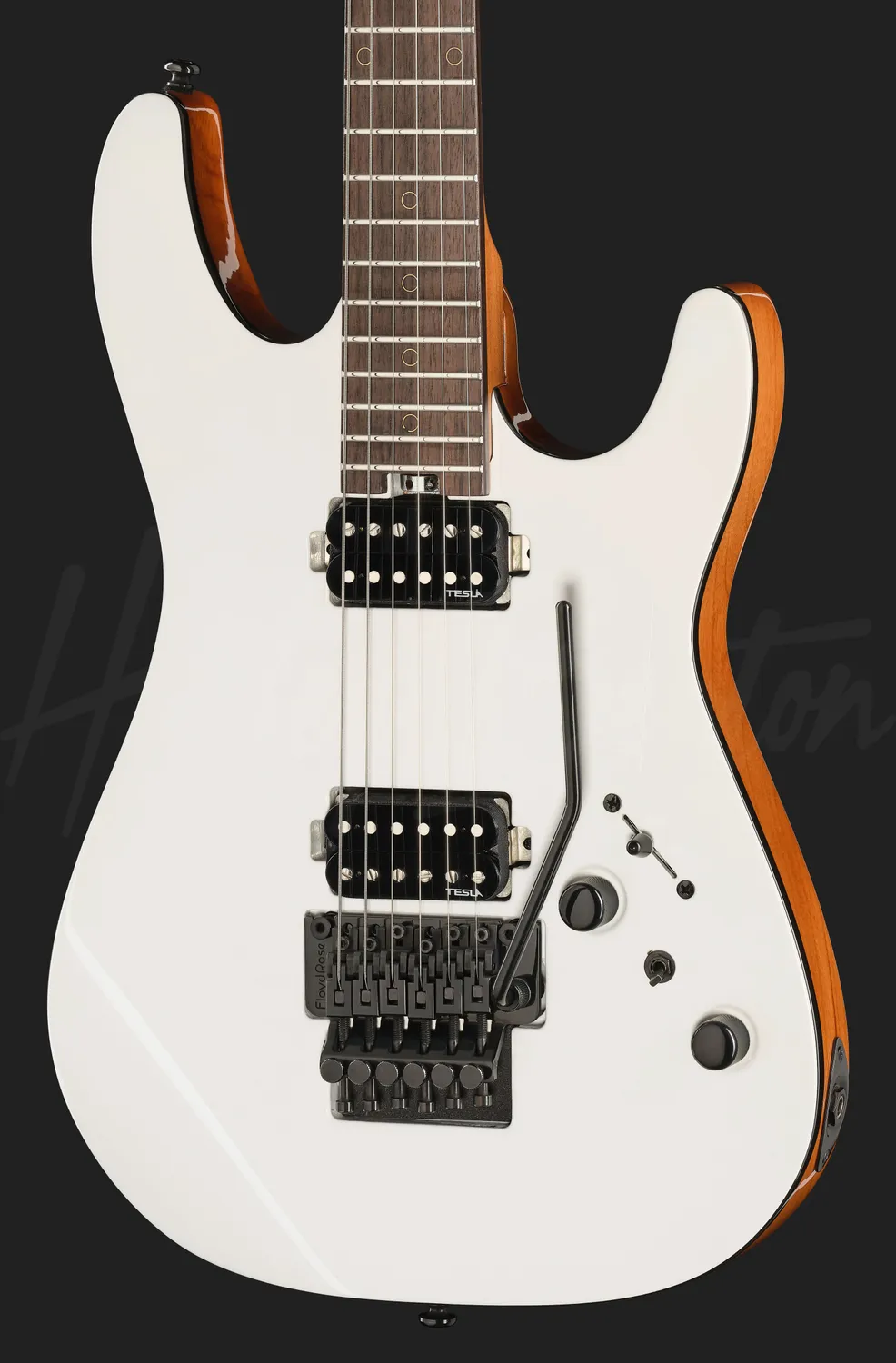 Harley Benton Fusion-IV HH E-Gitarre Floyd Rose weiß