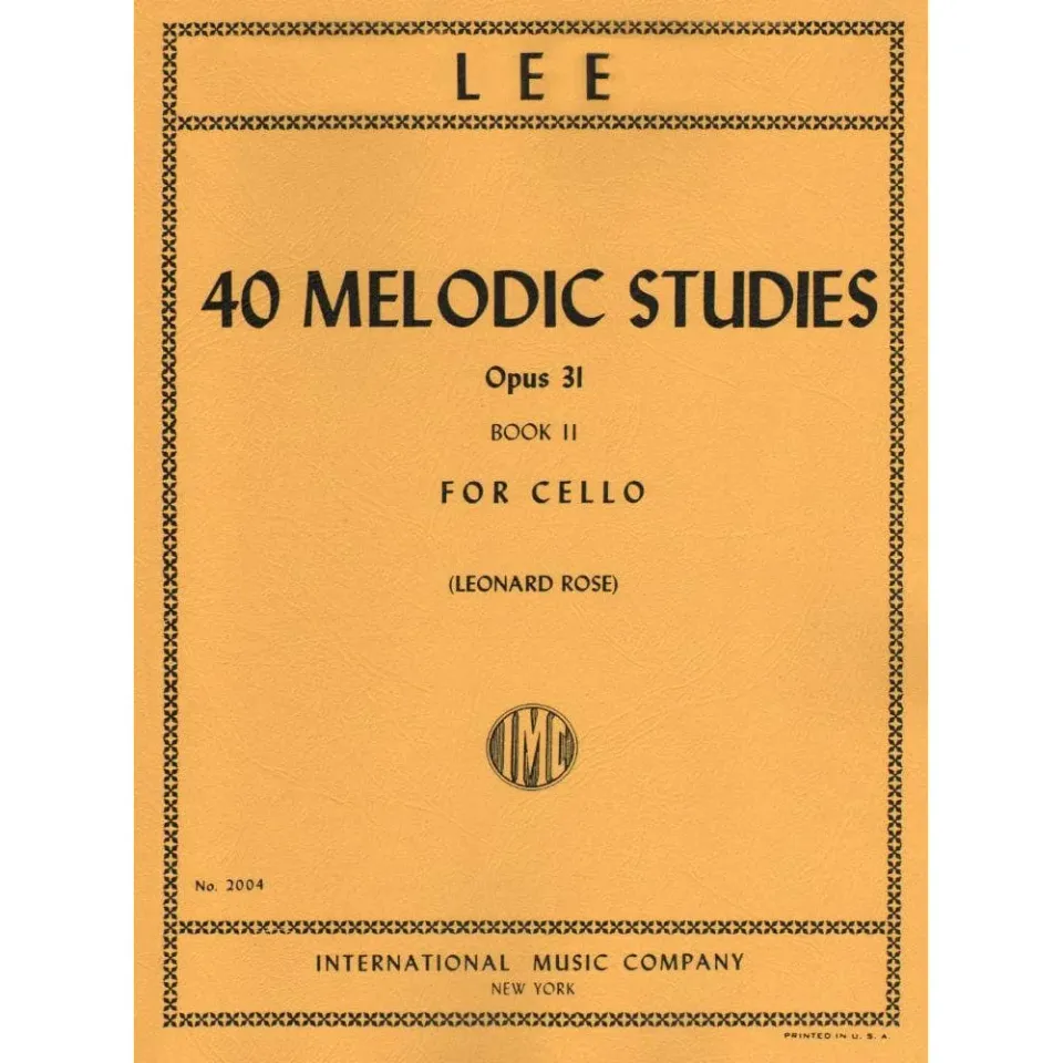 Shar Music Lee 40 Melodische Etüden Op31 Vol2 Cello Noten