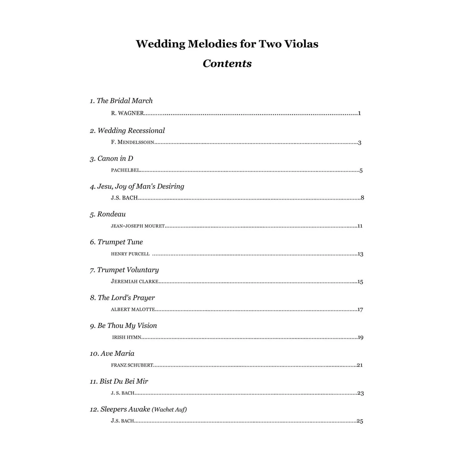 Yasuda Wedding Melodies Zwei Bratschen Noten Download