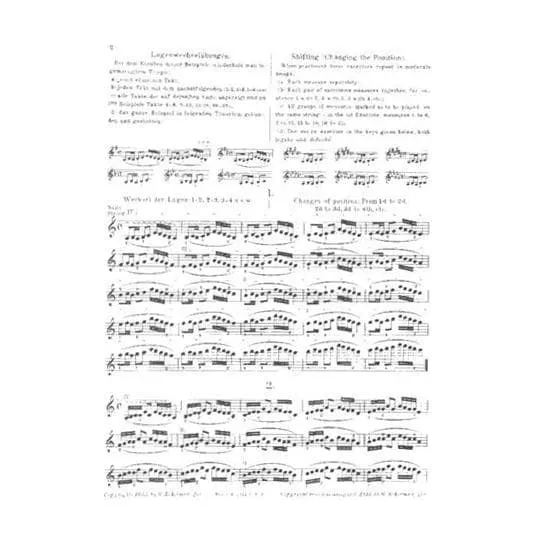 G. Schirmer Sevcik Op. 8 Violinnoten Lagenwechsel Tonleitern