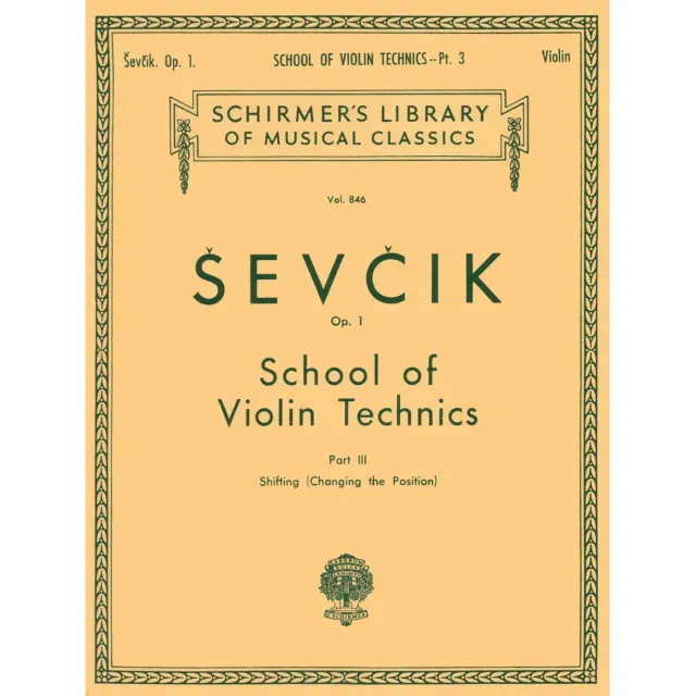 Sevcik School of Violin Technics Op 1 Book 3 Etüden Lagenwechsel