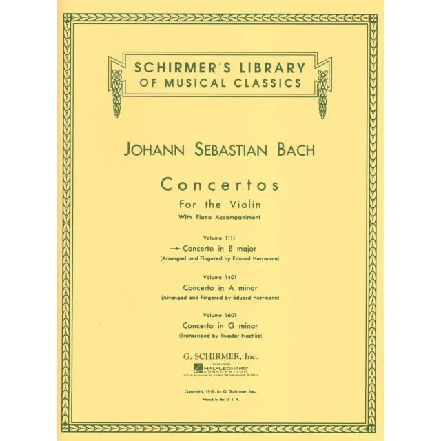 Schirmer Bach Violinkonzert Nr.2 E-Dur BWV 1042 Noten Violine Klavier