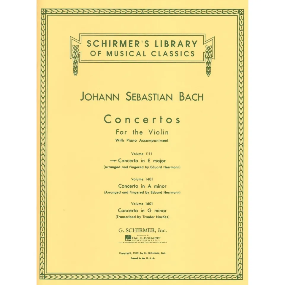Schirmer Bach Violinkonzert Nr.2 E-Dur BWV 1042 Noten Violine Klavier