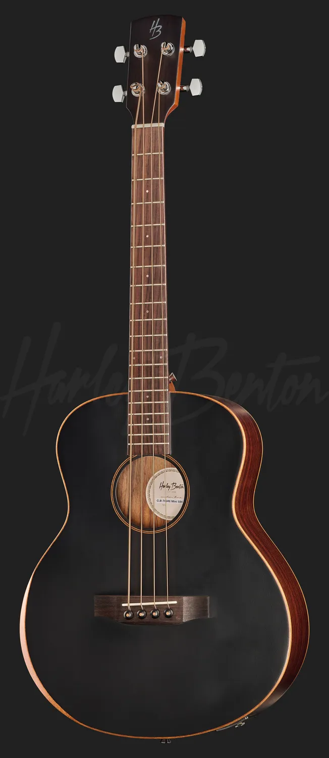 Harley Benton Custom Line CLB-70SRE Mini Akustikbass schwarz Fichte massiv