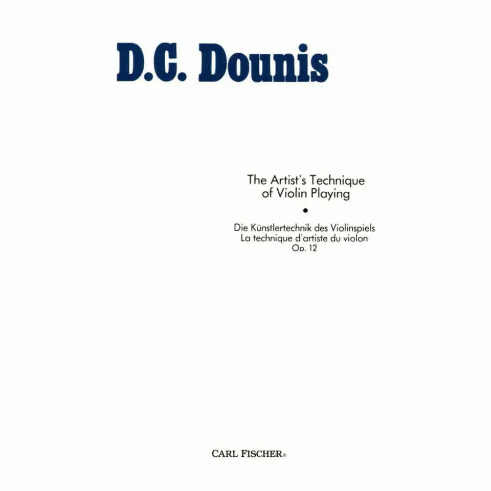 Shar Dounis The Artist's Technique of Violin Playing Op 12 Noten Profi