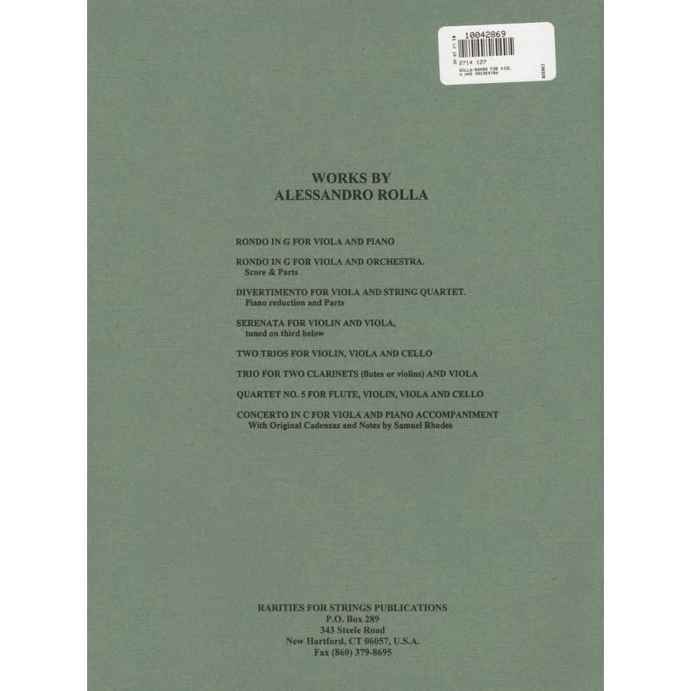 Rarities Rolla Rondo Bratschennoten Viola Klavier Trampler