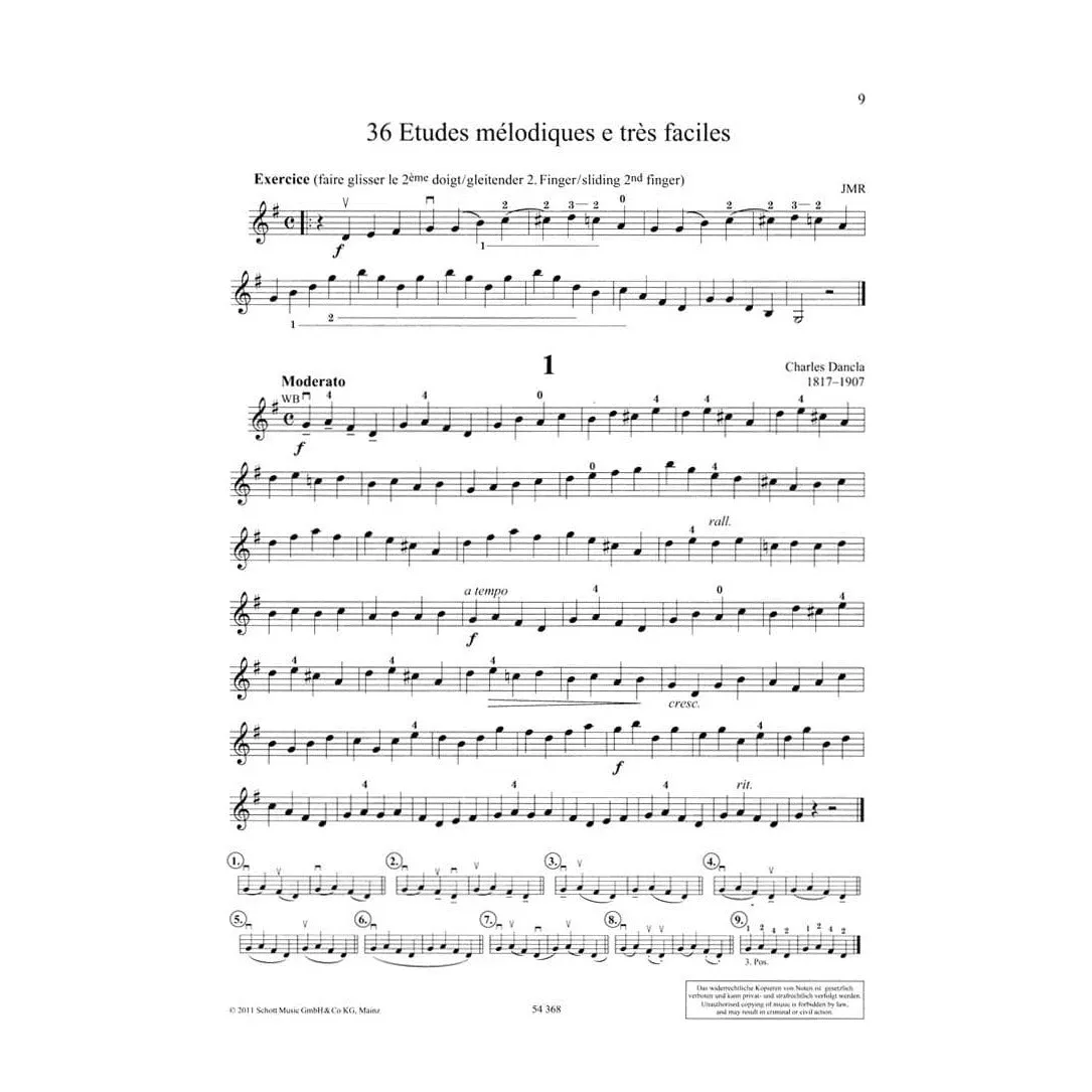 Schott Dancla Op 84 Violinnoten 36 melodische Etüden