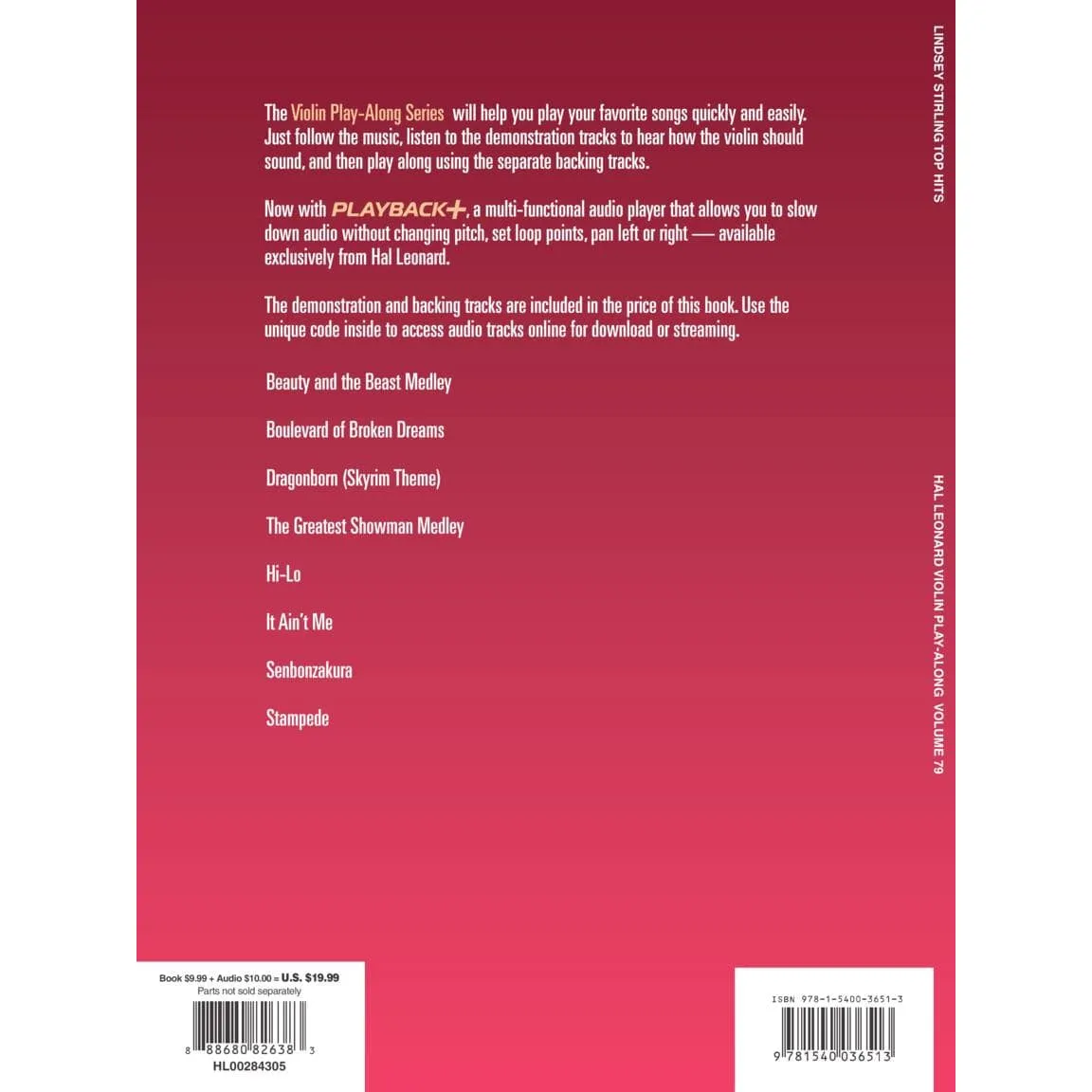 Hal Leonard Violin Play-Along Noten Vol. 79 Lindsey Stirling