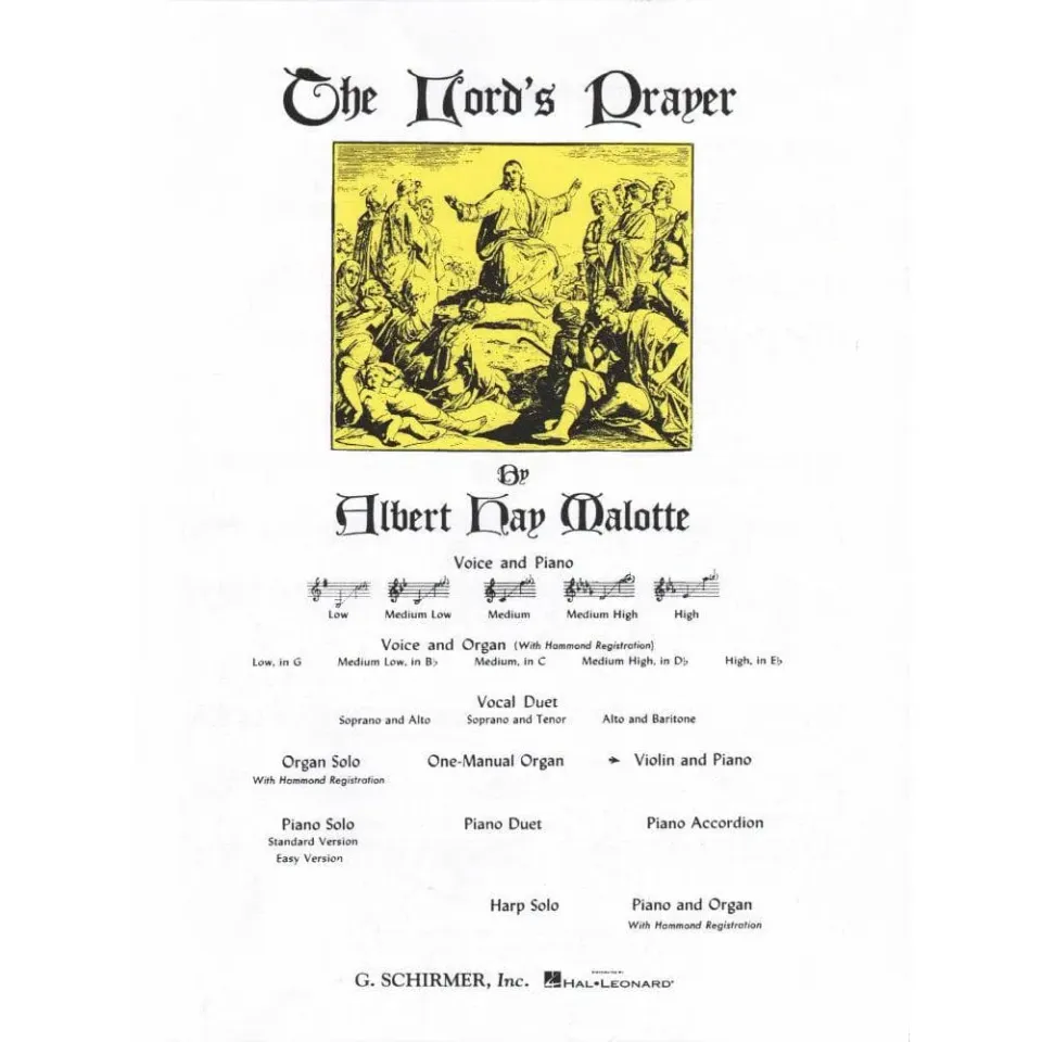 Shar Music Malotte The Lord's Prayer Noten für Violine und Klavier