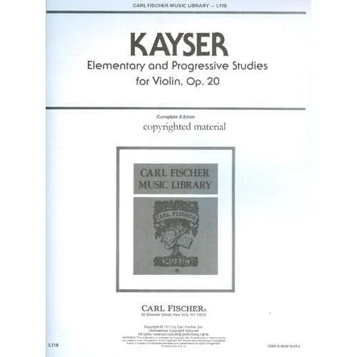 Carl Fischer Kayser 36 Etüden Op 20 Violine Noten komplett