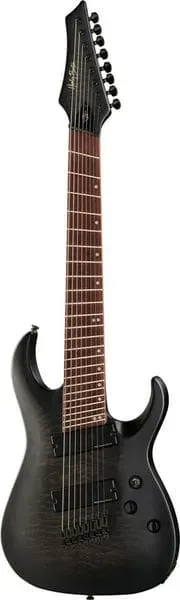 Harley Benton MultiScale-8 8-Saiter E-Gitarre schwarz